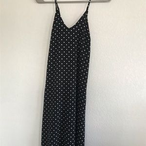 Black and White Polka Dot Shift Maxi Dress